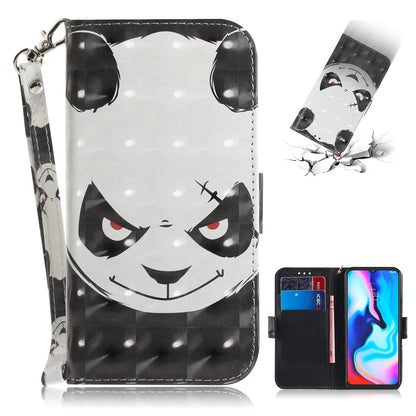 Light Spot Decor Pattern Printing Wallet Stand Flip Leather Case with Strap for Motorola Moto G9 Play/E7 Plus/G9 (India)