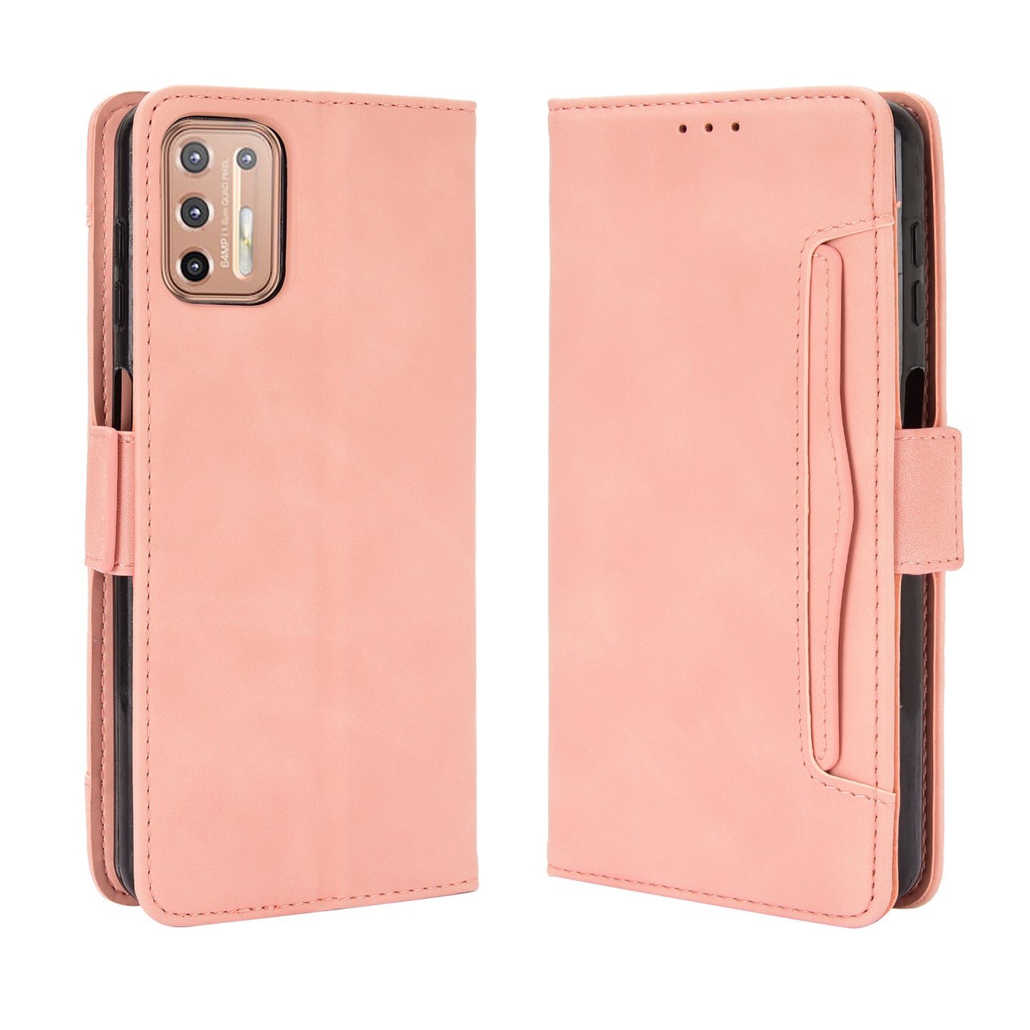 Draw-Out Card Slots Leather Wallet Phone Cover Shell for Motorola Moto G9 Plus