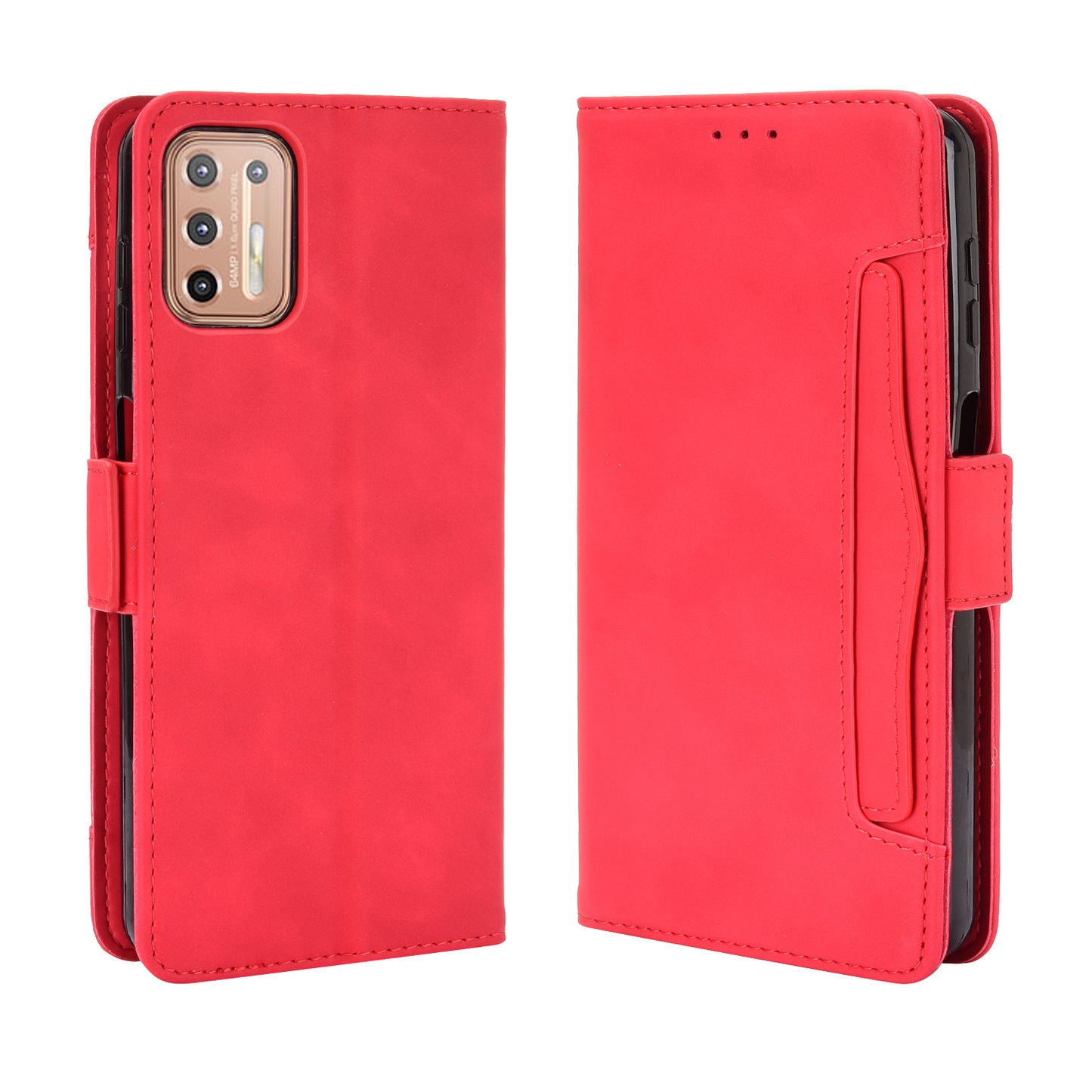 Draw-Out Card Slots Leather Wallet Phone Cover Shell for Motorola Moto G9 Plus