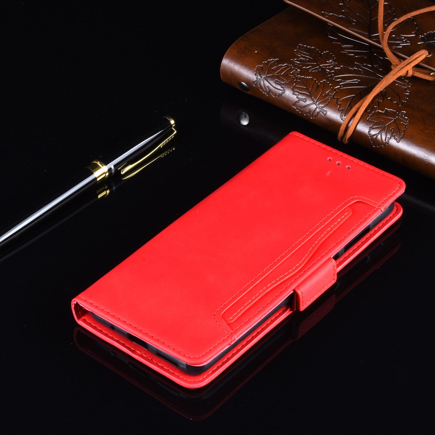 Draw-Out Card Slots Leather Wallet Phone Cover Shell for Motorola Moto G9 Plus