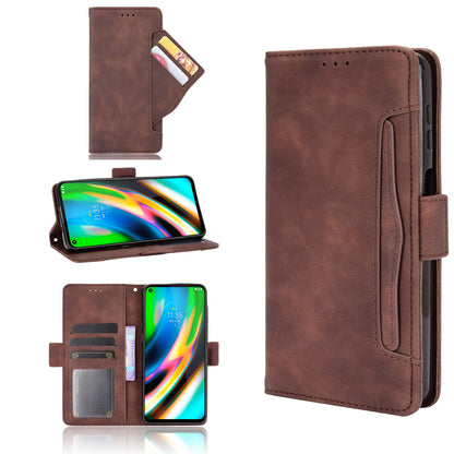 Draw-Out Card Slots Leather Wallet Phone Cover Shell for Motorola Moto G9 Plus