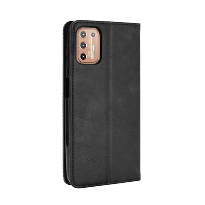 Magnetic Vintage Style Phone Protective Shell for Motorola Moto G9 Plus with Wallet Stand