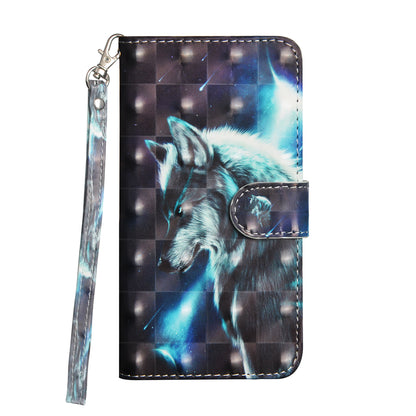 Light Spot Decor Pattern Printing Wallet Stand Leather Phone Casing with Strap for Motorola Moto G9 Plus