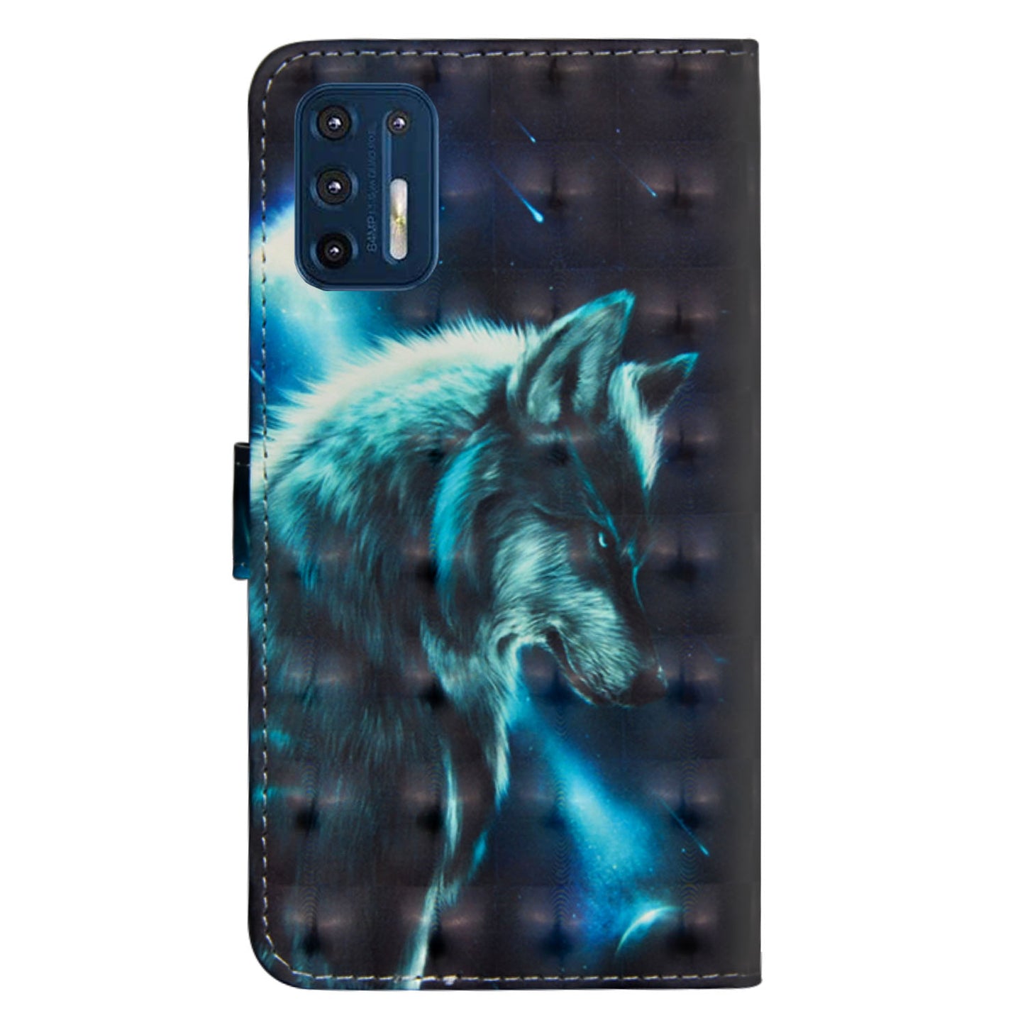 Light Spot Decor Pattern Printing Wallet Stand Leather Phone Casing with Strap for Motorola Moto G9 Plus