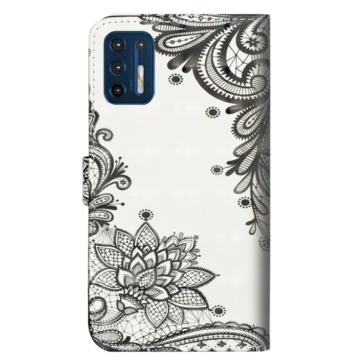 Light Spot Decor Pattern Printing Wallet Stand Leather Phone Casing with Strap for Motorola Moto G9 Plus