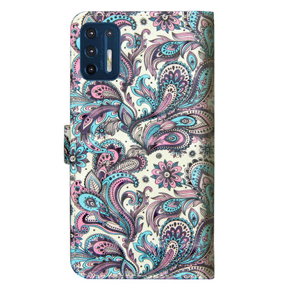 Light Spot Decor Pattern Printing Wallet Stand Leather Phone Casing with Strap for Motorola Moto G9 Plus