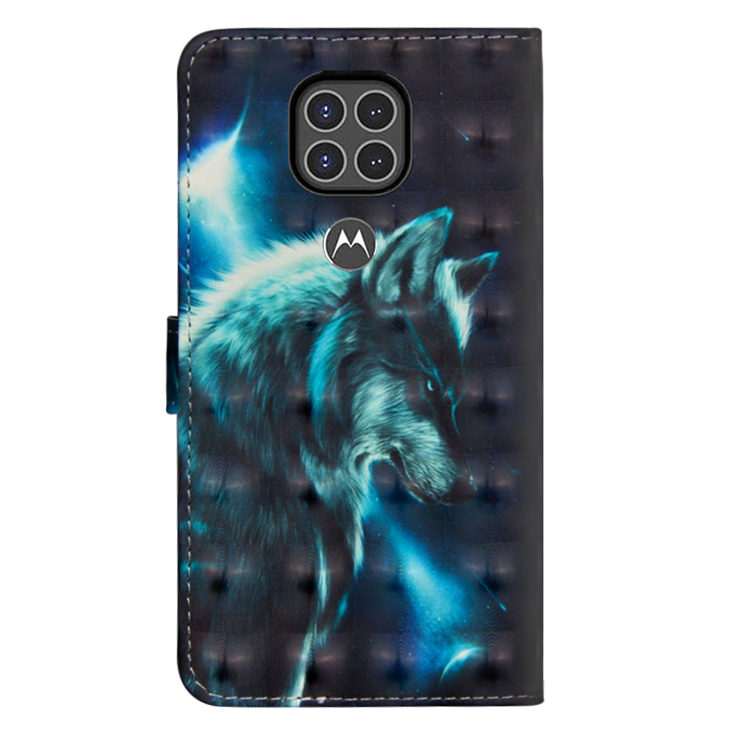 Light Spot Decor Pattern Printing Wallet Stand Leather Phone Casing with Strap for Motorola Moto G9 Play