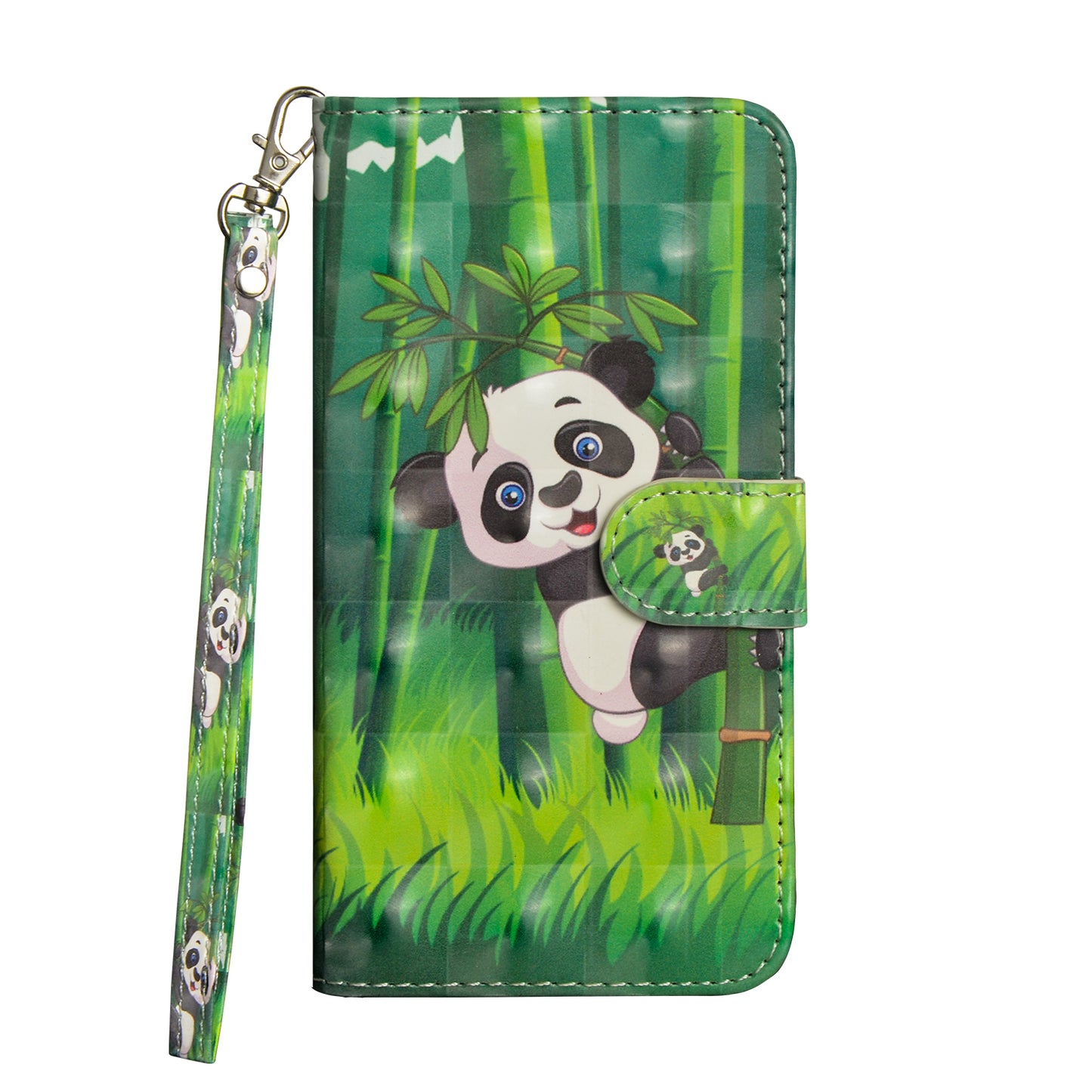 Light Spot Decor Pattern Printing Wallet Stand Leather Phone Casing with Strap for Motorola Moto G9 Play