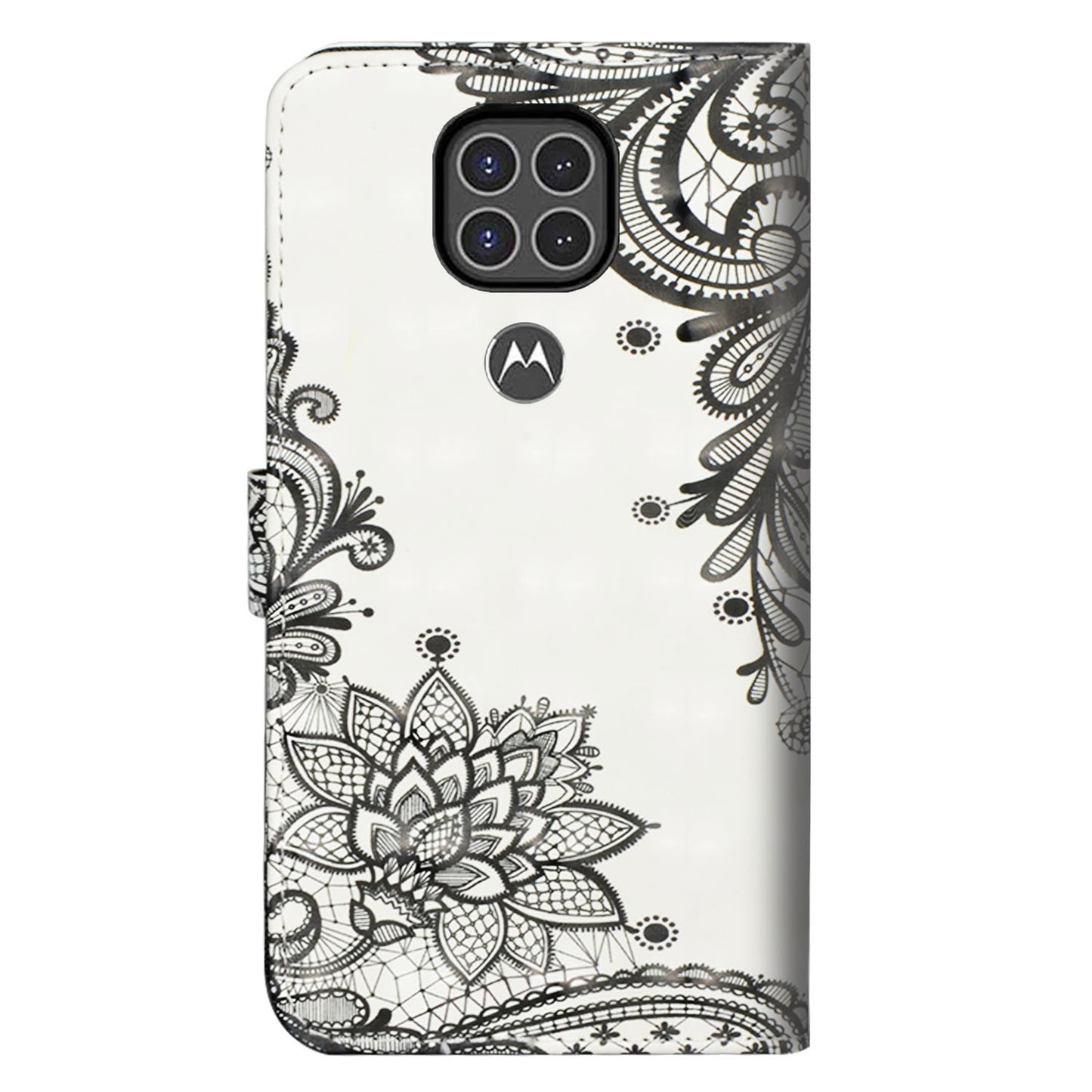 Light Spot Decor Pattern Printing Wallet Stand Leather Phone Casing with Strap for Motorola Moto G9 Play