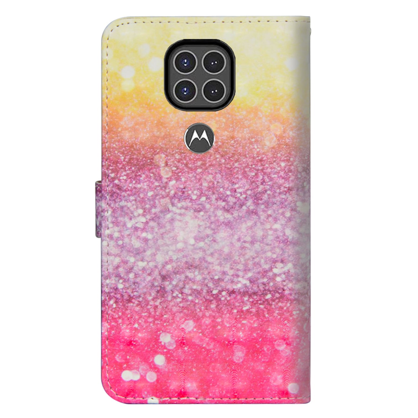 Light Spot Decor Pattern Printing Wallet Stand Leather Phone Casing with Strap for Motorola Moto G9 Play