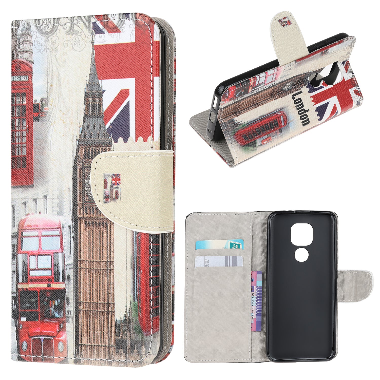 Pattern Printing Cross Texture Leather Wallet Case for Motorola Moto G9 Play / Moto E7 Plus