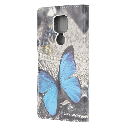 Pattern Printing PU Leather Wallet Stand Cover Case for Motorola Moto G9 Play / Motorola Moto E7 Plus