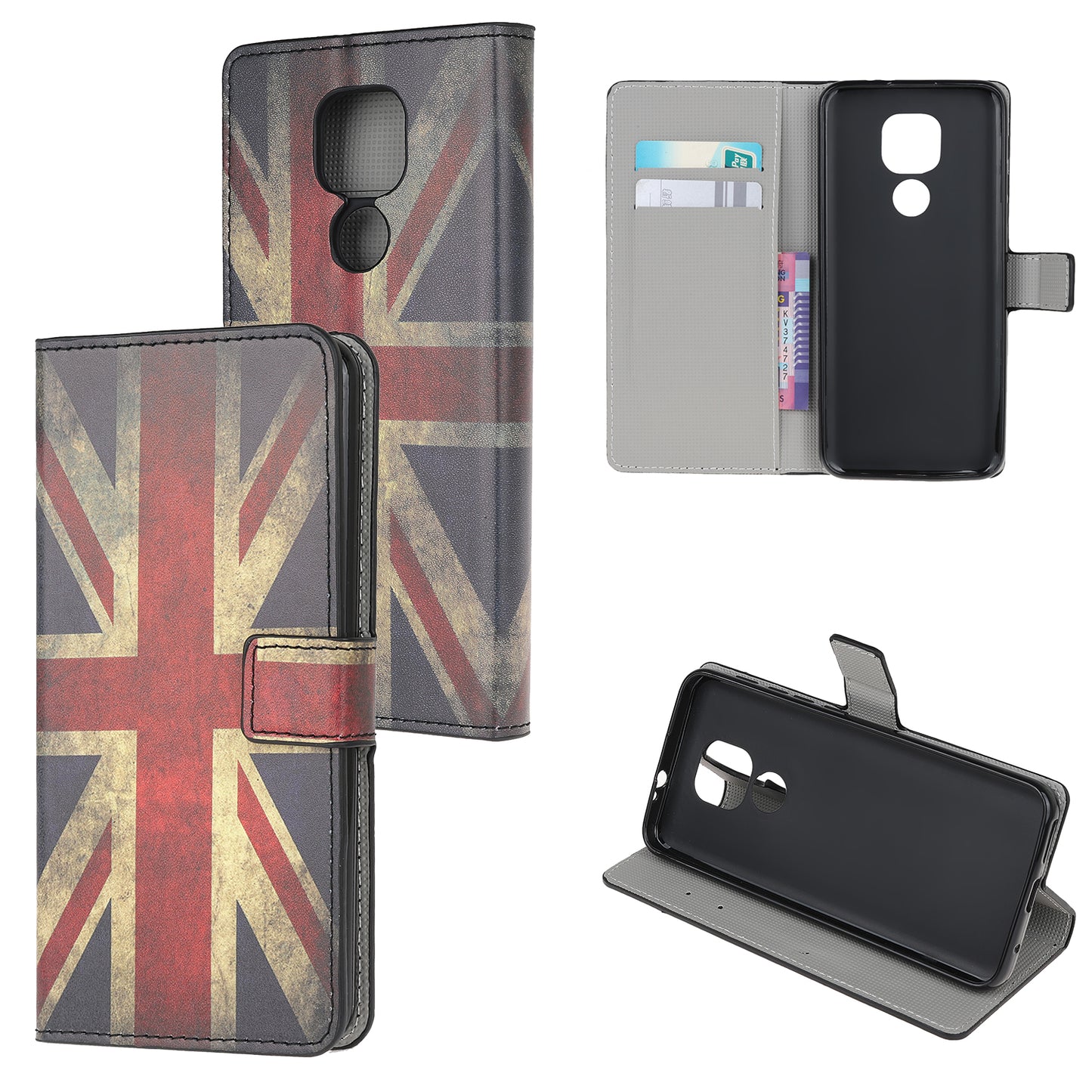 Pattern Printing PU Leather Wallet Stand Cover Case for Motorola Moto G9 Play / Motorola Moto E7 Plus