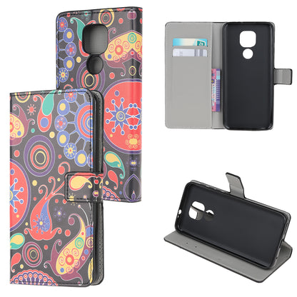 Pattern Printing PU Leather Wallet Stand Cover Case for Motorola Moto G9 Play / Motorola Moto E7 Plus