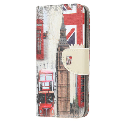 Pattern Printing Cross Texture Leather Wallet Case for Motorola Moto G9 Plus