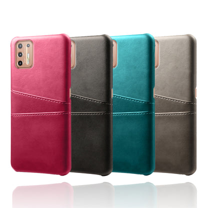 KSQ PU Leather Coated Plastic Case with Double Card Slots for Motorola Moto G9 Plus