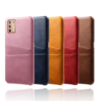 KSQ PU Leather Coated Plastic Case with Double Card Slots for Motorola Moto G9 Plus