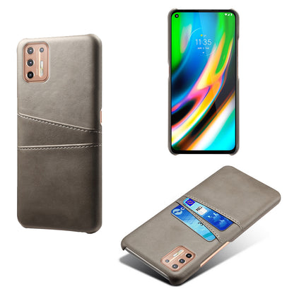 KSQ PU Leather Coated Plastic Case with Double Card Slots for Motorola Moto G9 Plus