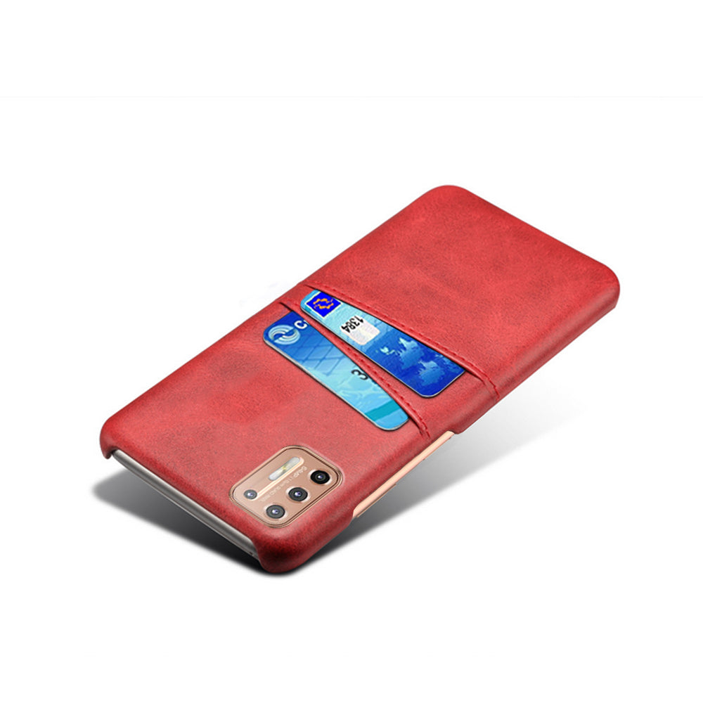 KSQ PU Leather Coated Plastic Case with Double Card Slots for Motorola Moto G9 Plus