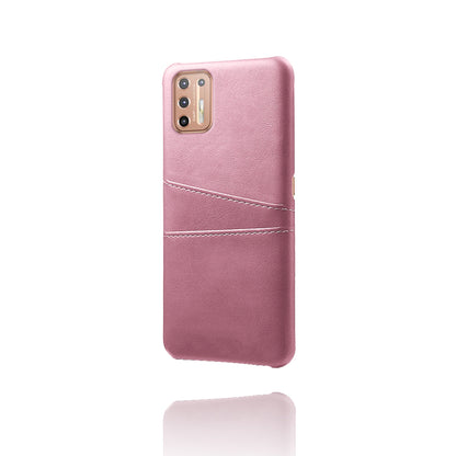 KSQ PU Leather Coated Plastic Case with Double Card Slots for Motorola Moto G9 Plus