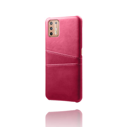 KSQ PU Leather Coated Plastic Case with Double Card Slots for Motorola Moto G9 Plus