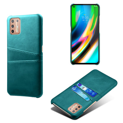 KSQ PU Leather Coated Plastic Case with Double Card Slots for Motorola Moto G9 Plus