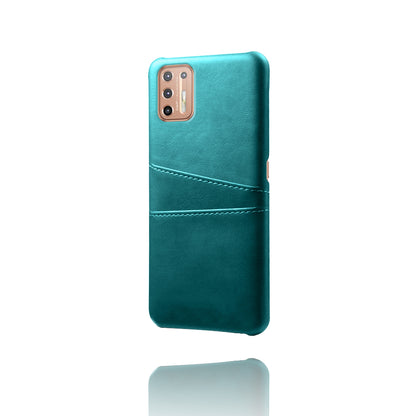 KSQ PU Leather Coated Plastic Case with Double Card Slots for Motorola Moto G9 Plus