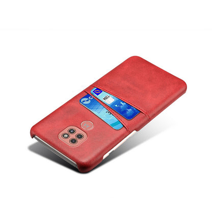 KSQ PU Leather Coated Hard PC Cover with Double Card Slots for Motorola Moto G9 Play