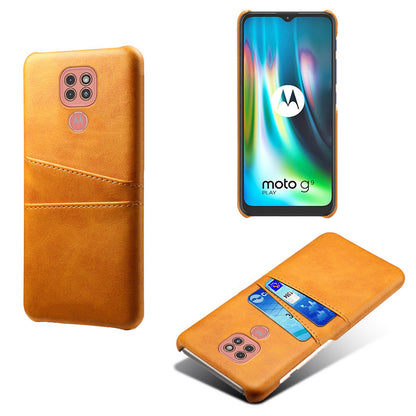 KSQ PU Leather Coated Hard PC Cover with Double Card Slots for Motorola Moto G9 Play