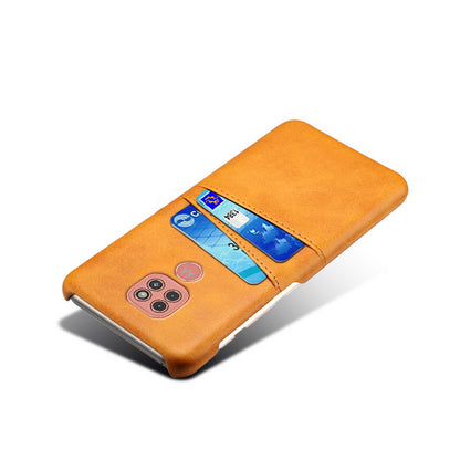 KSQ PU Leather Coated Hard PC Cover with Double Card Slots for Motorola Moto G9 Play