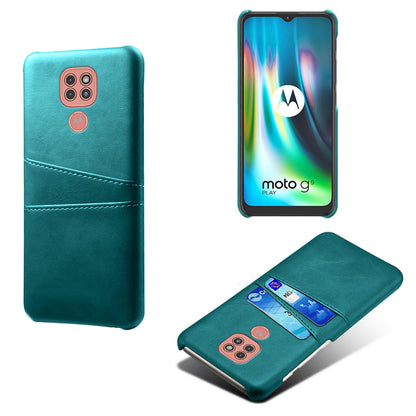 KSQ PU Leather Coated Hard PC Cover with Double Card Slots for Motorola Moto G9 Play