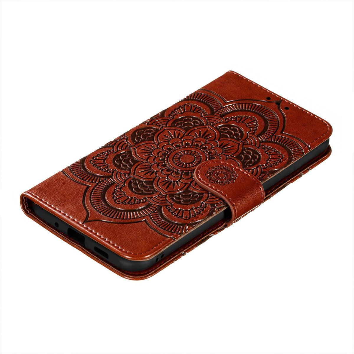 Imprint Mandala Flower Leather Protective Cover for Motorola Moto G9 Plus