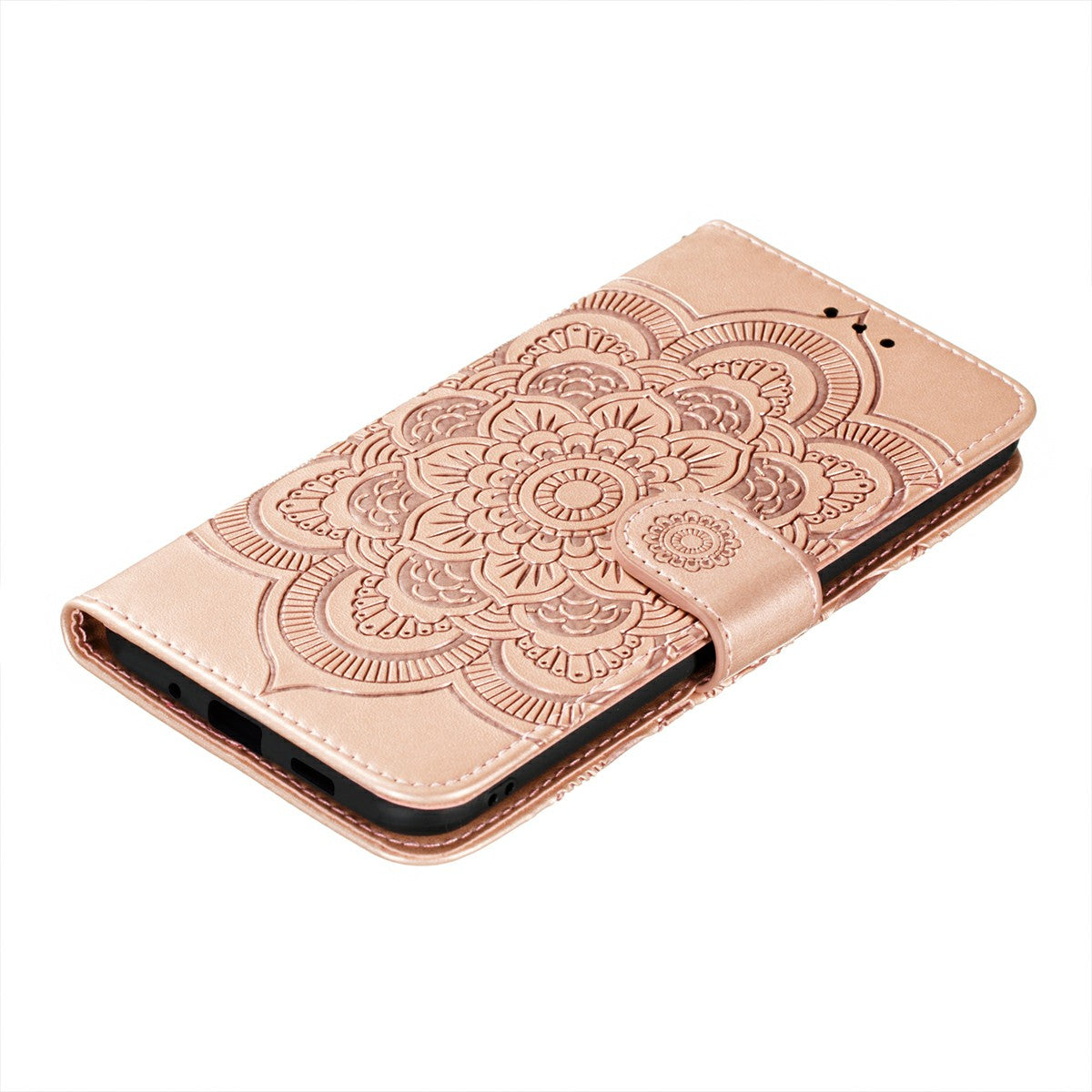 Imprint Mandala Flower Leather Protective Cover for Motorola Moto G9 Plus