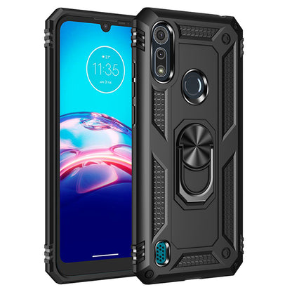 Shockproof Phone Protective Shell with 360 Degree Rotating Kickstand for Motorola Moto E6s (2020)