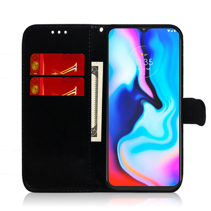 Mirror-like Surface Wallet Stand Leather Case for Motorola Moto G9 Play / Moto E7 Plus