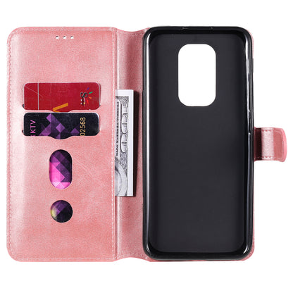 Classic Wallet Stand Flip Leather Phone Case for Motorola Moto G9 Play / Motorola Moto E7 Plus