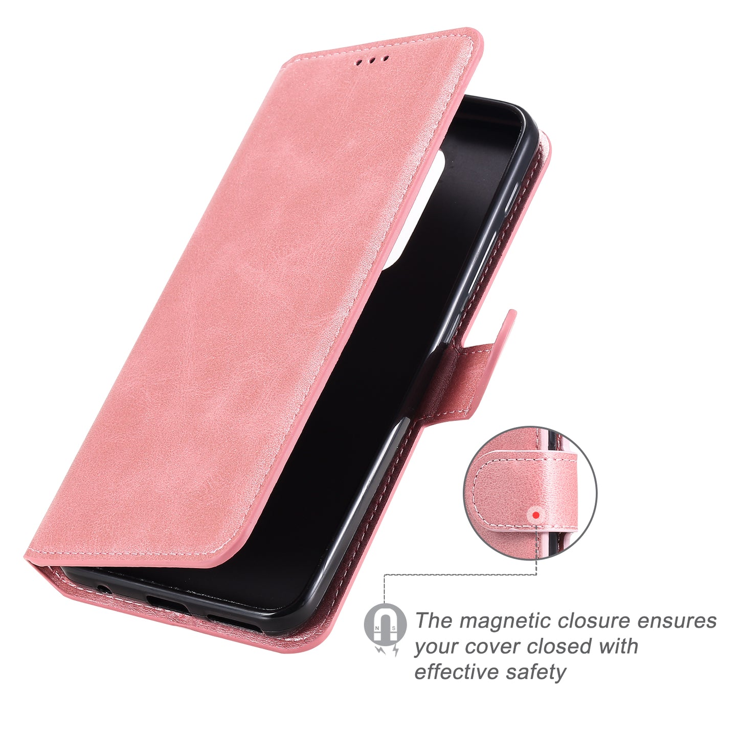 Classic Wallet Stand Flip Leather Phone Case for Motorola Moto G9 Play / Motorola Moto E7 Plus