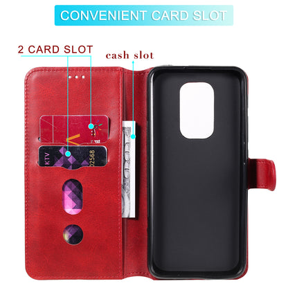 Classic Wallet Stand Flip Leather Phone Case for Motorola Moto G9 Play / Motorola Moto E7 Plus