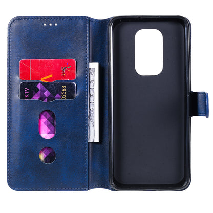 Classic Wallet Stand Flip Leather Phone Case for Motorola Moto G9 Play / Motorola Moto E7 Plus