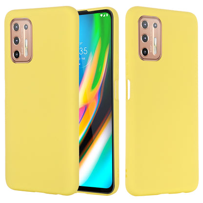 Liquid Silicone Soft Protection Case with Strap for Motorola Moto G9 Plus