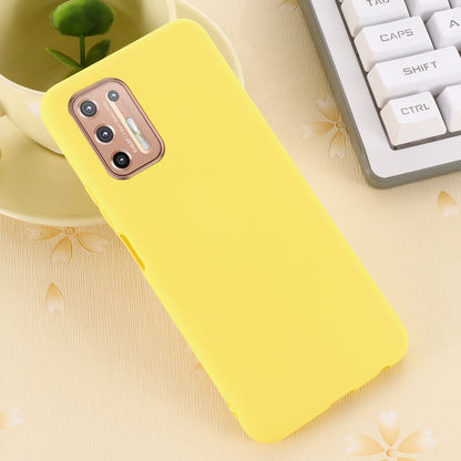 Liquid Silicone Soft Protection Case with Strap for Motorola Moto G9 Plus