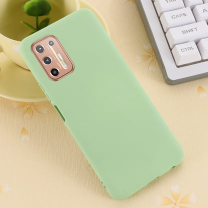 Liquid Silicone Soft Protection Case with Strap for Motorola Moto G9 Plus