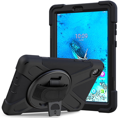 360° Swivel PC + Silicone Kickstand Tablet Case with Pen Slot Hand Band for Lenovo Tab M8 8" TB-8505F/8505X 2019