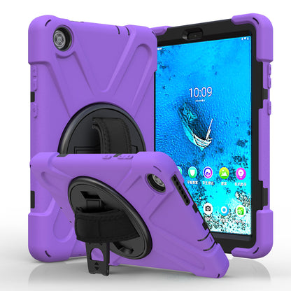 360Â° Swivel PC + Silicone Kickstand Tablet Case with Pen Slot Hand Band for Lenovo Tab M8 8" TB-8505F/8505X 2019