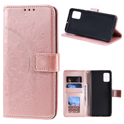 Imprint Flower Leather Case for Motorola Moto G9 Plus Wallet Stand Cover