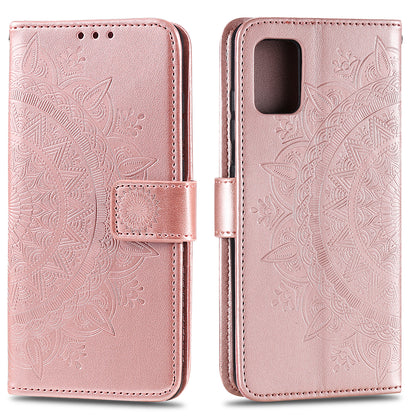 Imprint Flower Leather Case for Motorola Moto G9 Plus Wallet Stand Cover