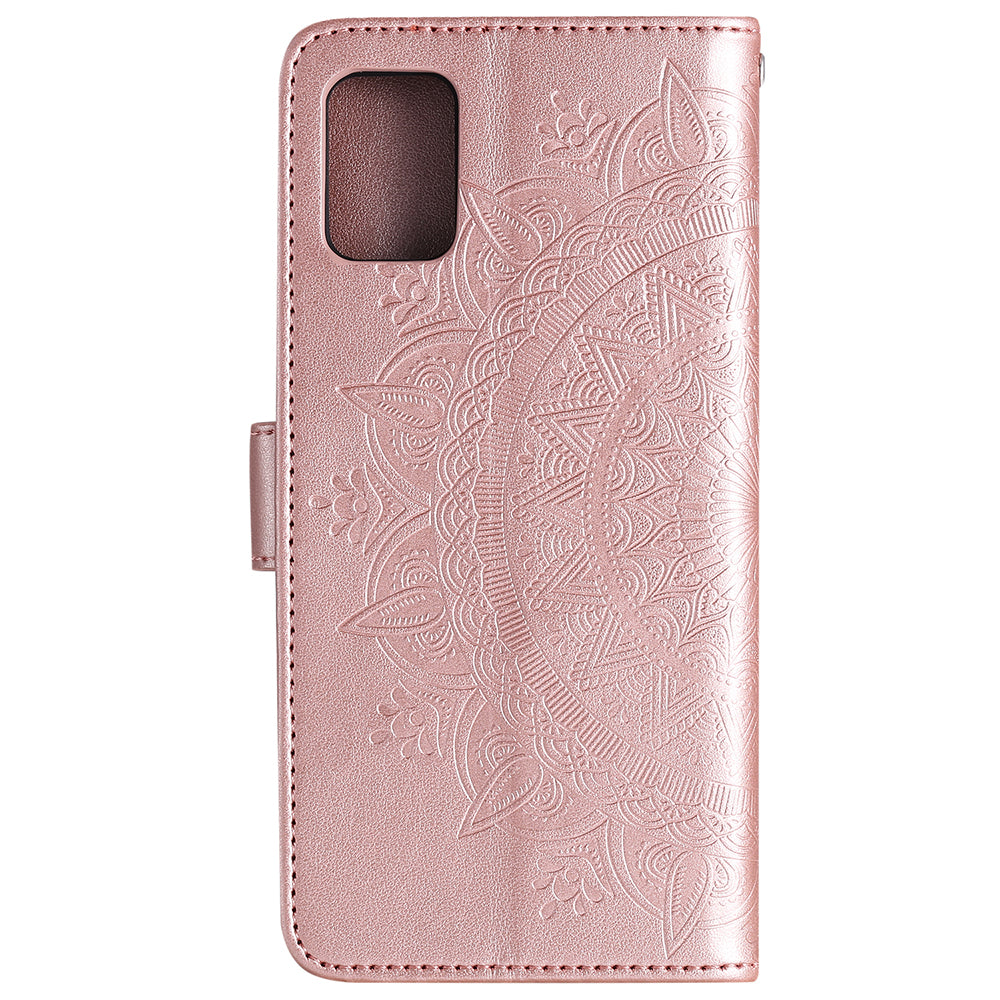 Imprint Flower Leather Case for Motorola Moto G9 Plus Wallet Stand Cover