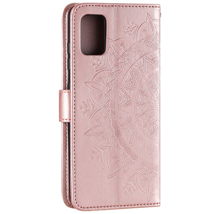 Imprint Flower Leather Case for Motorola Moto G9 Plus Wallet Stand Cover