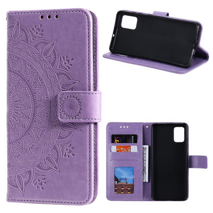 Imprint Flower Leather Case for Motorola Moto G9 Plus Wallet Stand Cover