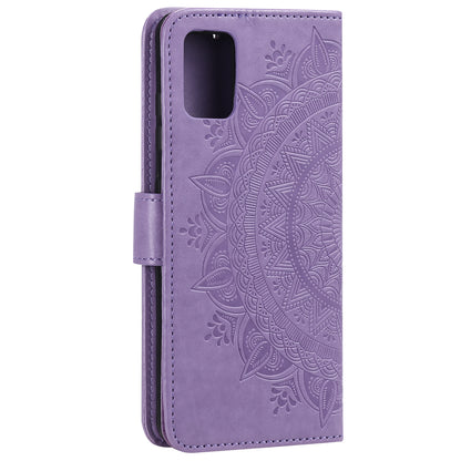 Imprint Flower Leather Case for Motorola Moto G9 Plus Wallet Stand Cover